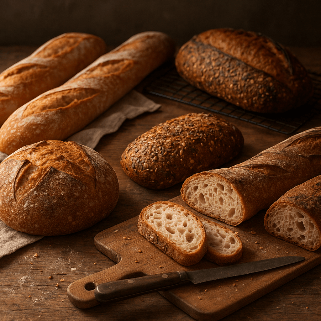Sortiment aus artisan Broten und Baguettes